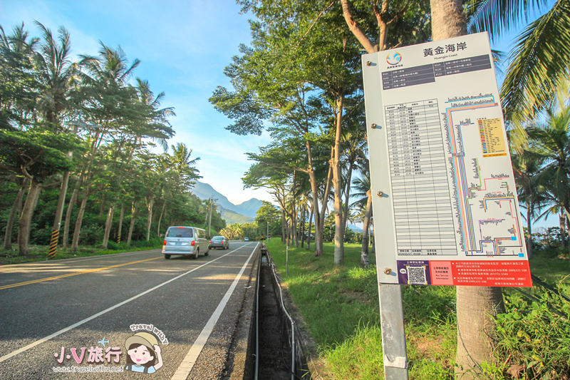 台東台11線公車站牌黃金海岸站周邊景色